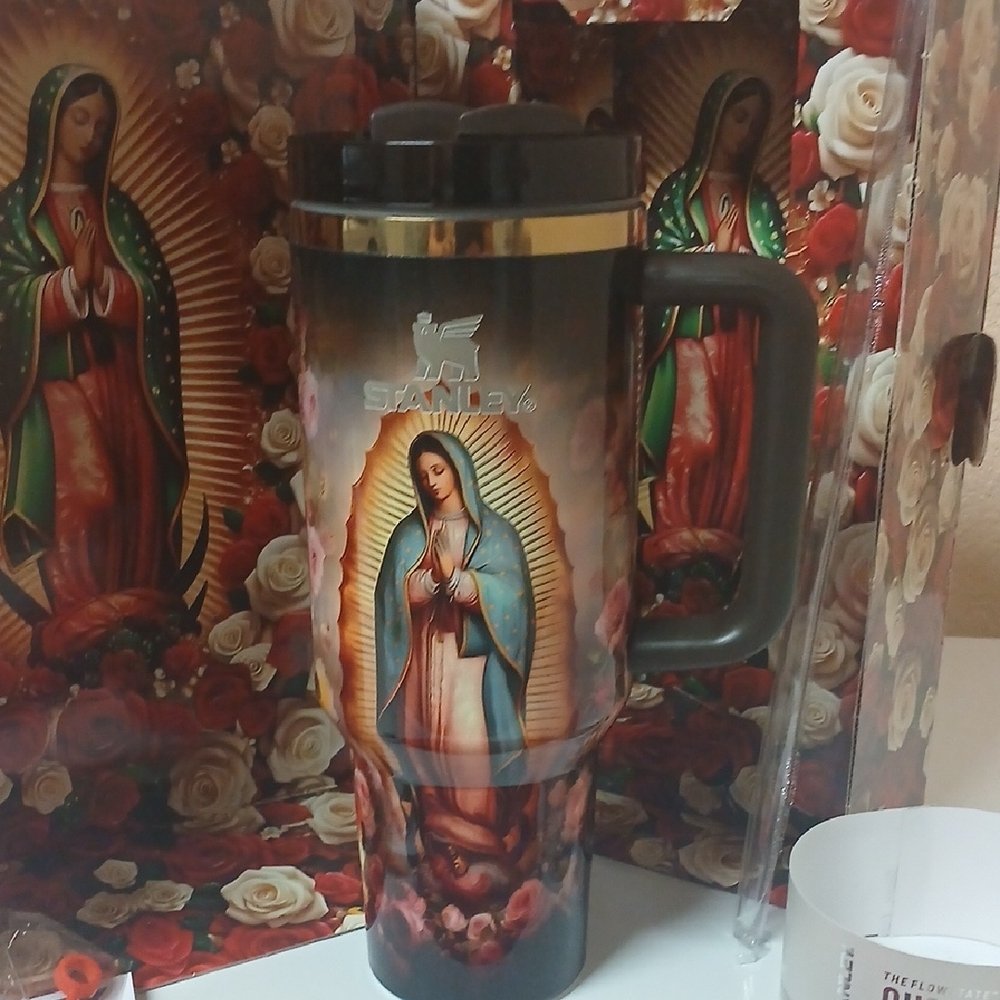 40 Oz Devotional Image Dark Brown Tumbler  with Floral Accents - Picture 2 of 5